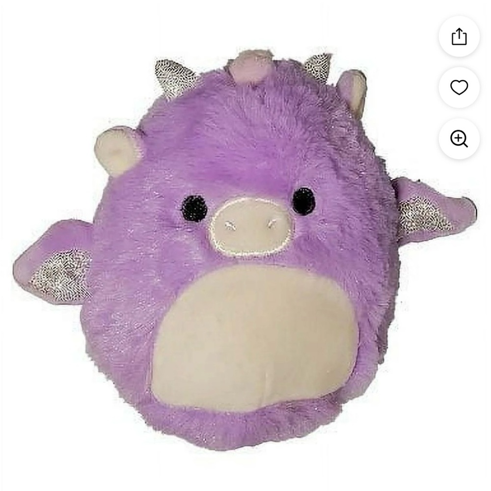 NEW Squishmallows FuzzAMallows Original 5 inch Dina the Purple Dragon Plush